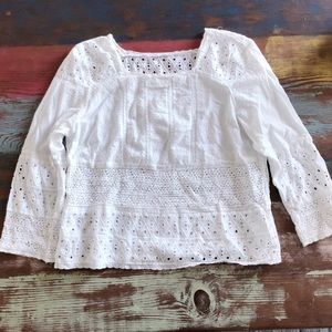 Vintage Eyelet White Summer Blouse